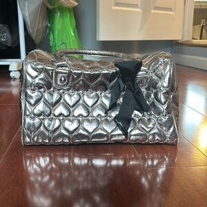 Betsy Johnson Silver Heart Tote bag